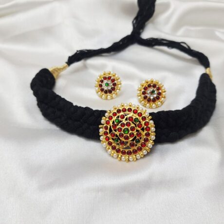 Bharatanatyam Kuchipudi Short Classical Necklace Choker Earrings Jewellery Set