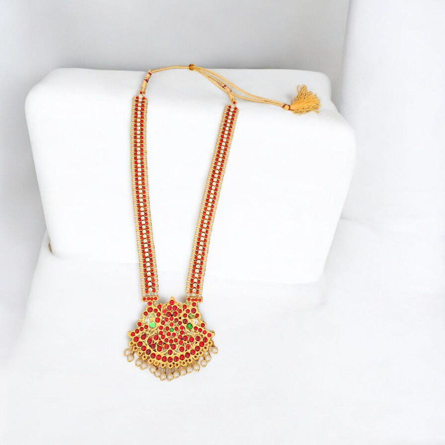 Bharatanatyam Kuchipudi Classical Dance Long Haram Haar Kemp Set