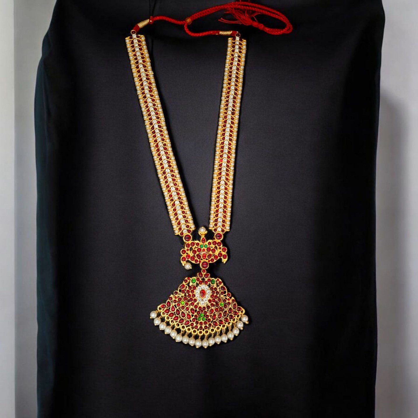 Bharatanatyam Kuchipudi Classical Dance Long Haram Haar Kemp Set