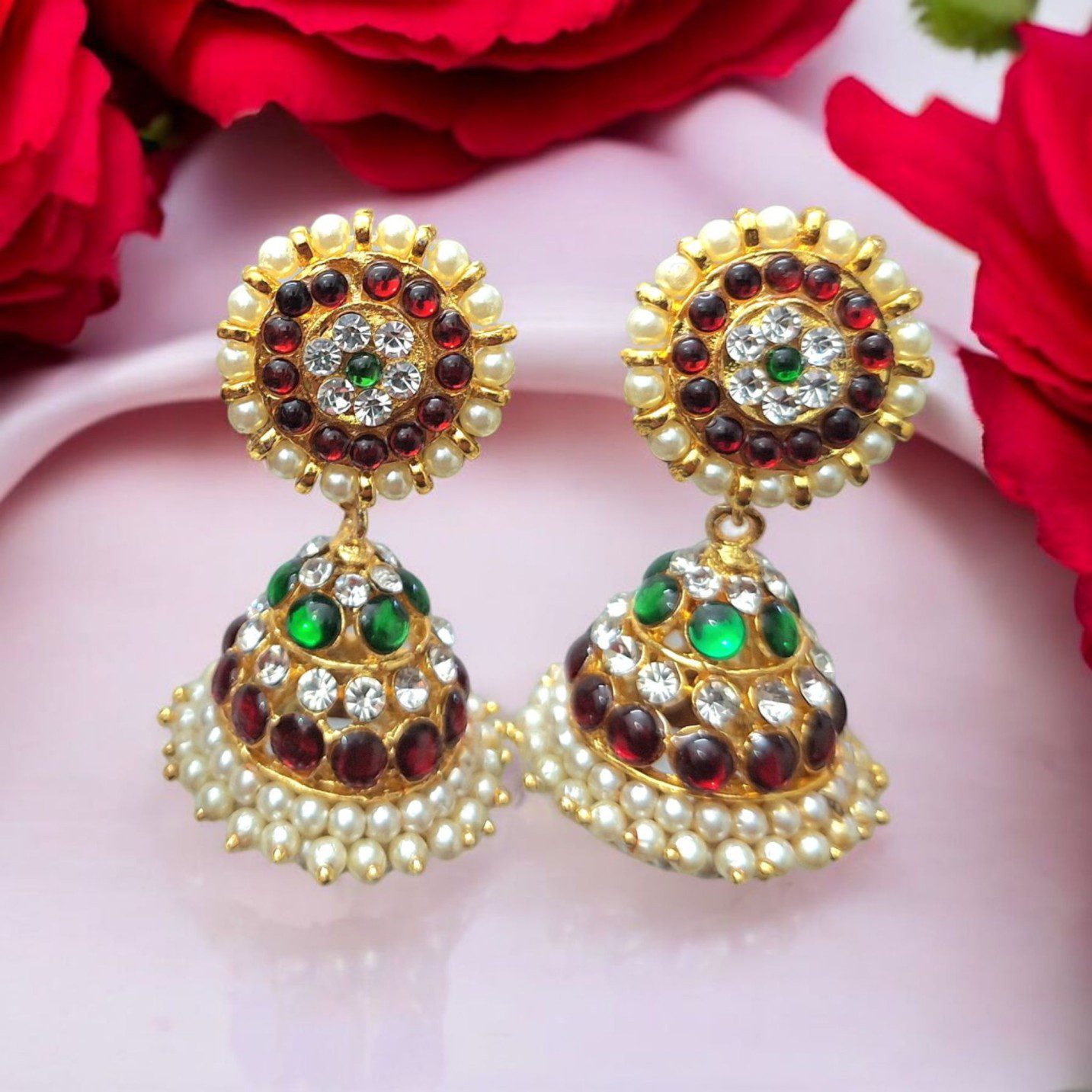 Bharatanatyam Kuchipudi Dance Earrings Big Jhumki Jhumka