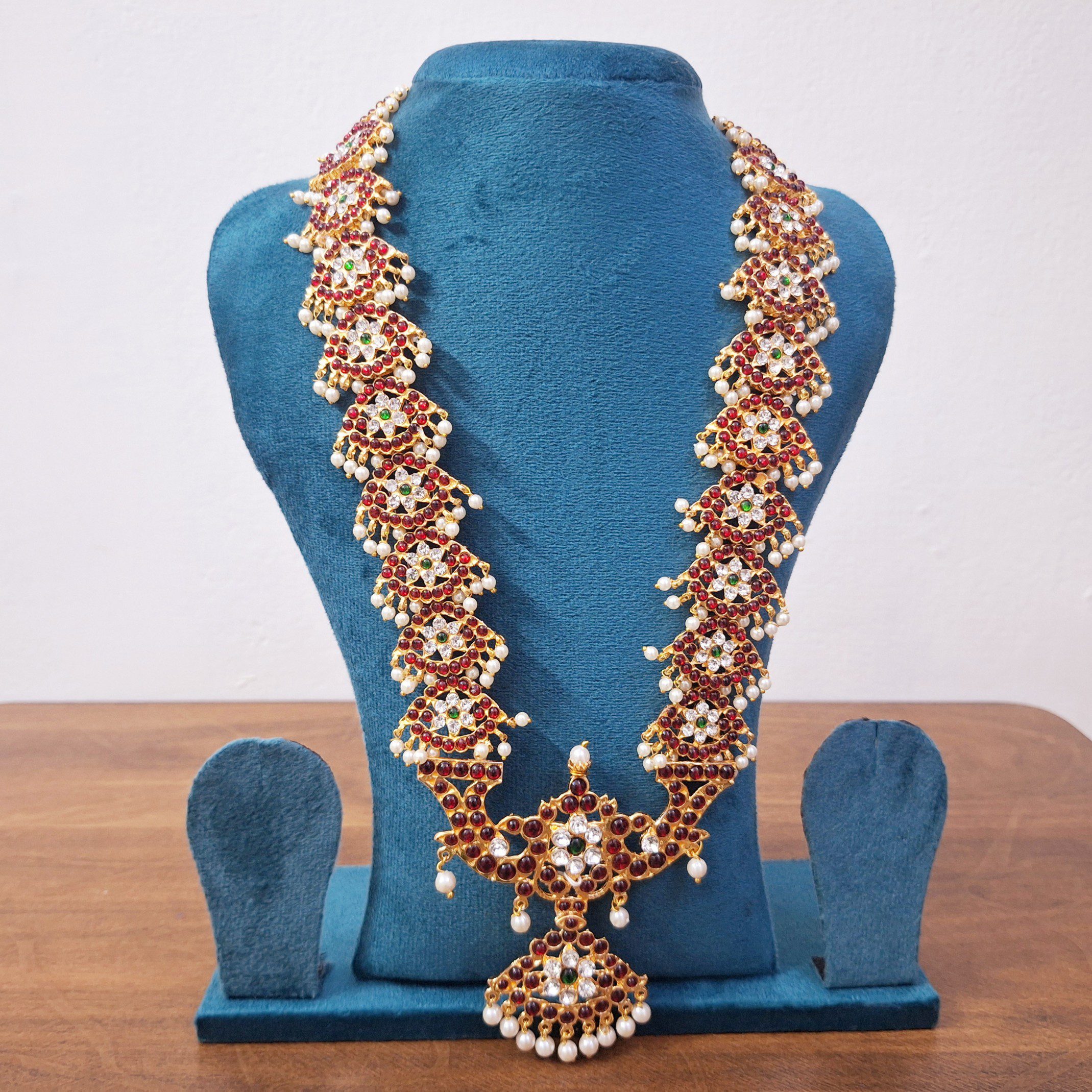 Bharatanatyam Kuchipudi Classical Dance Long Haram Haar Kemp Set