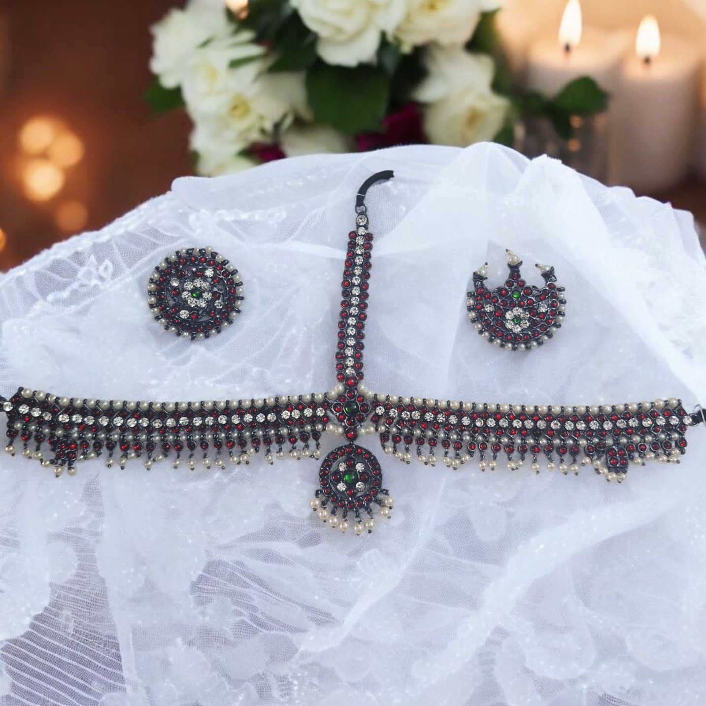 Bharatanatyam Kuchipudi Dance Black Metal Headset Sun Moon