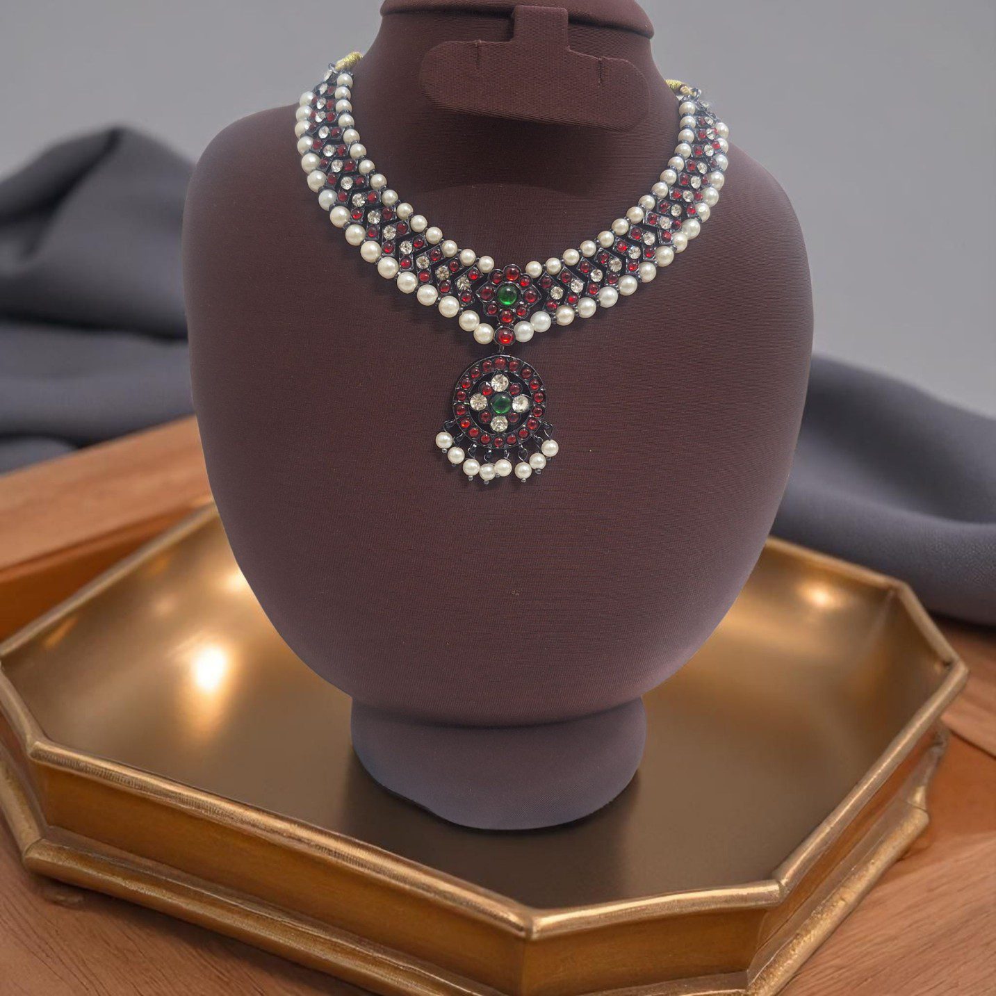 Bharatanatyam Kuchipudi Short Classical Necklace Jewellery Set