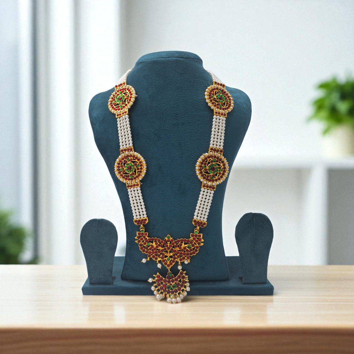 Bharatanatyam Kuchipudi Classical Dance Long Haram Haar Haram Kemp Set