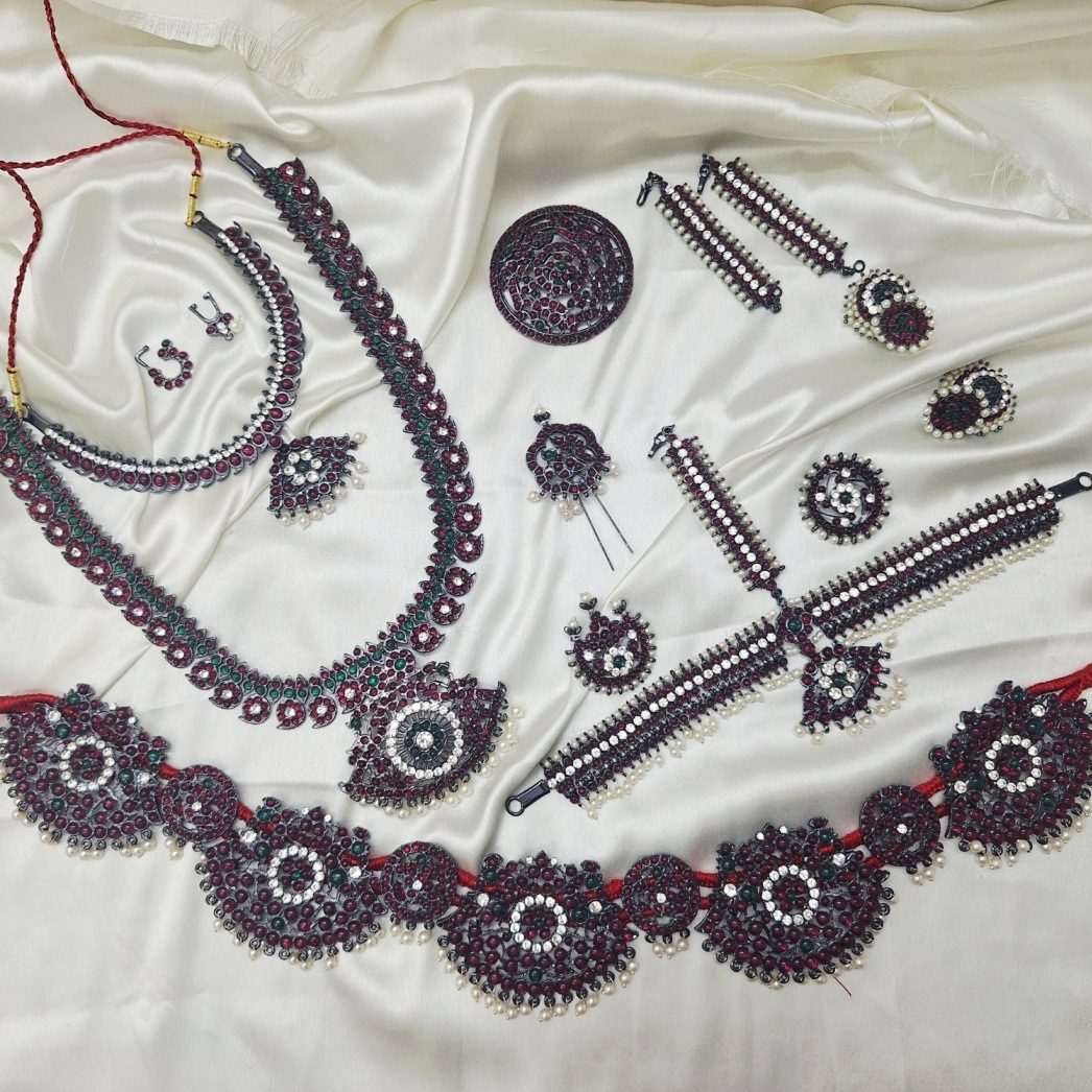 Bharatanatyam Kuchipudi Classical Dance Black Metal Full Set