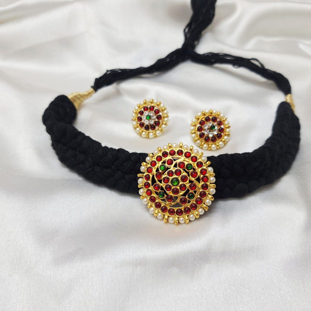 Bharatanatyam Kuchipudi Short Classical Necklace Choker Earrings Jewellery Set