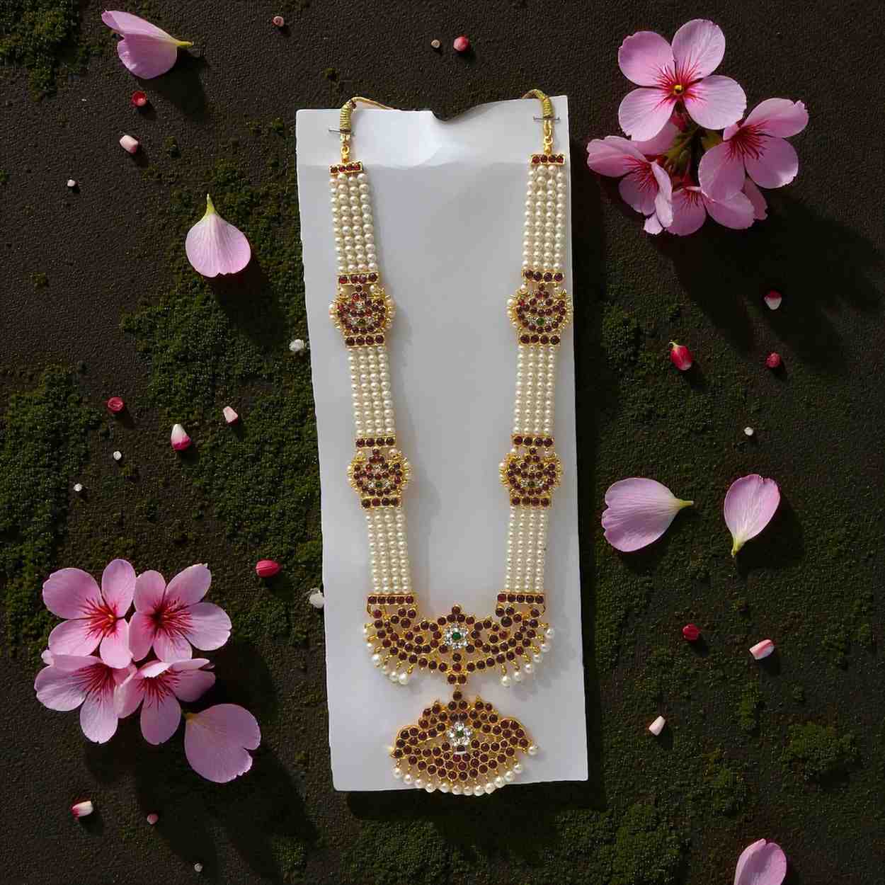 Bharatanatyam Kuchipudi Classical Dance Long Haram Haar Haram Kemp Set