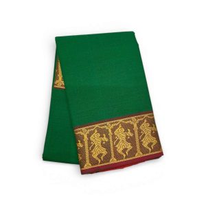 Bharathanatyam Dance Practice leaf green Doll Border Saree Online