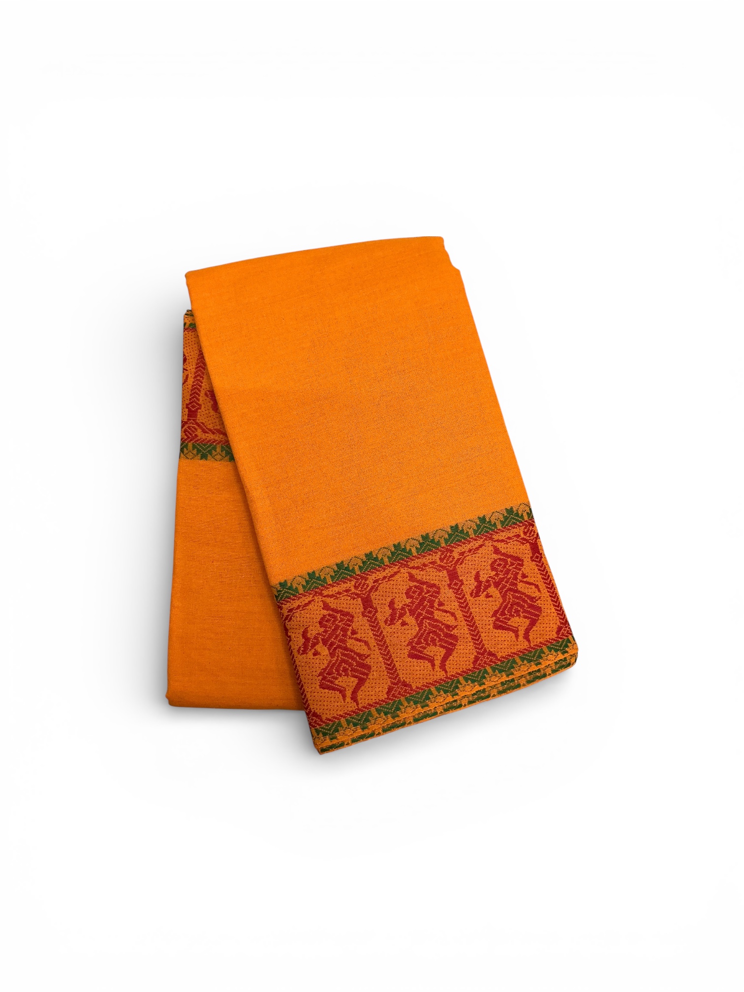 Bharathanatyam Dance Practice orange Doll Border Saree Online