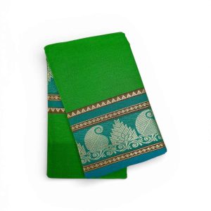 Bharathanatyam Dance Practice parrot green  Doll Border Saree Online