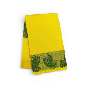 Bharathanatyam Dance Practice lemon yellow Doll Border Saree Online