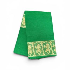 Bharatanatyam Dance Practice Saree-Green With gold Doll Border