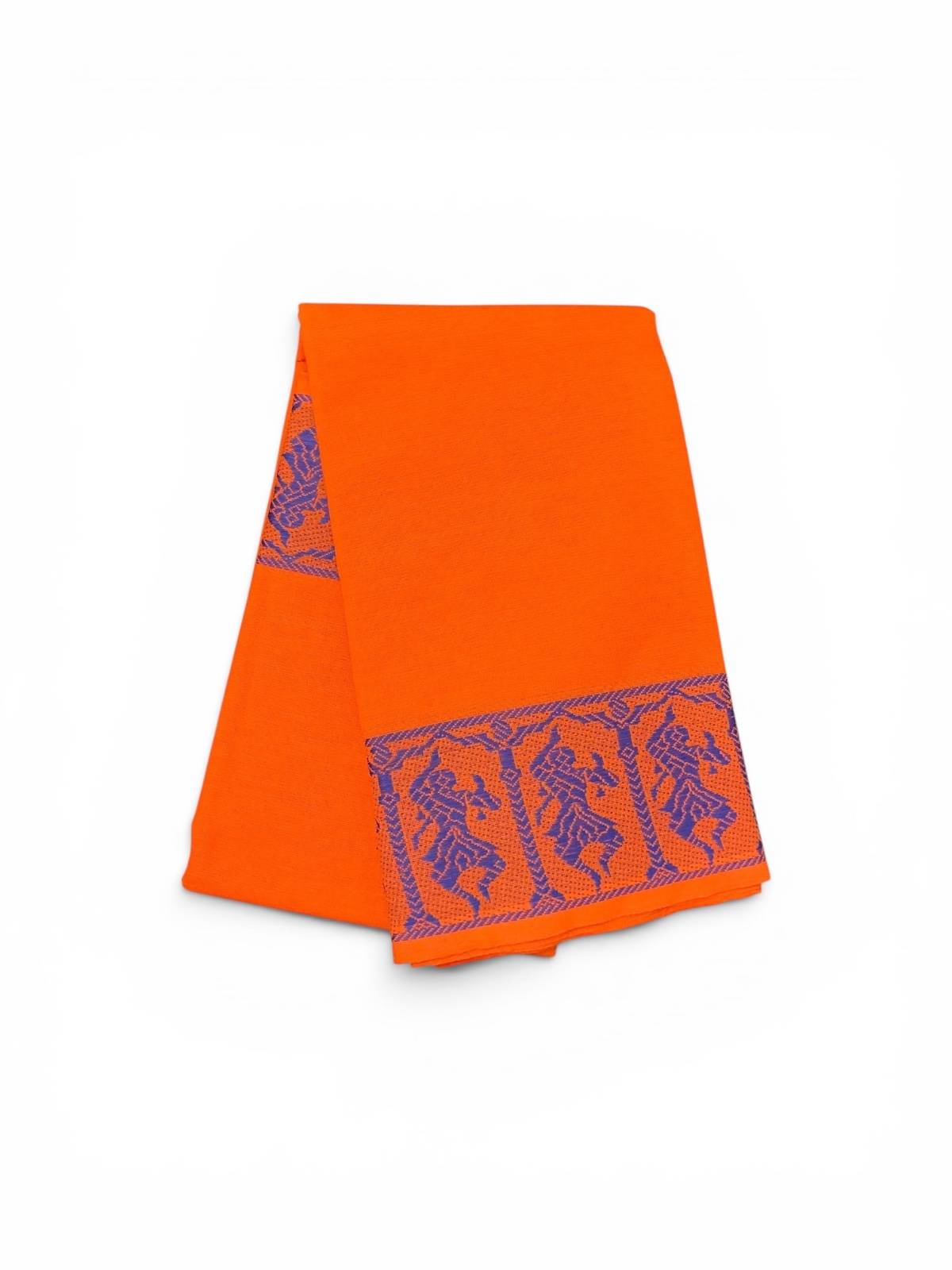 Bharathanatyam Dance Practice orange Doll Border Saree Online