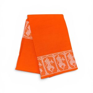 Bharathanatyam Dance Practice orange Doll Border Saree Online