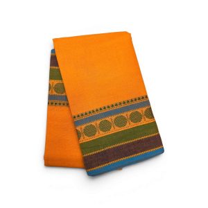 Bharathanatyam Dance Practice Saree orange Coin Border Online