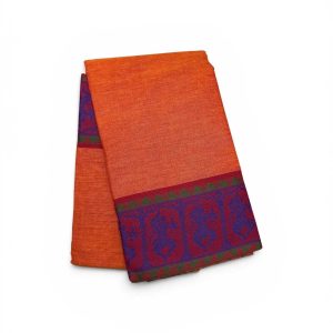Bharathanatyam Dance Practice orange Doll Border Saree Online