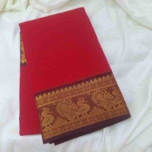 Buy Bharatanatyam Dance Practice Saree Red With Maroon Zari Border Online