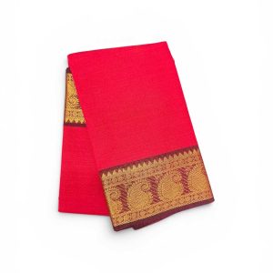 Buy Bharatanatyam Dance Practice Saree Red With Maroon Zari Border Online