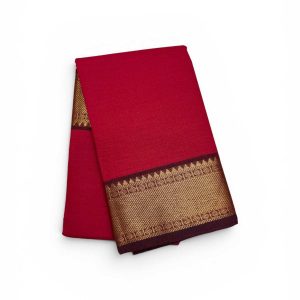 Bharathanatyam Dance Practice Saree Red Zari Border