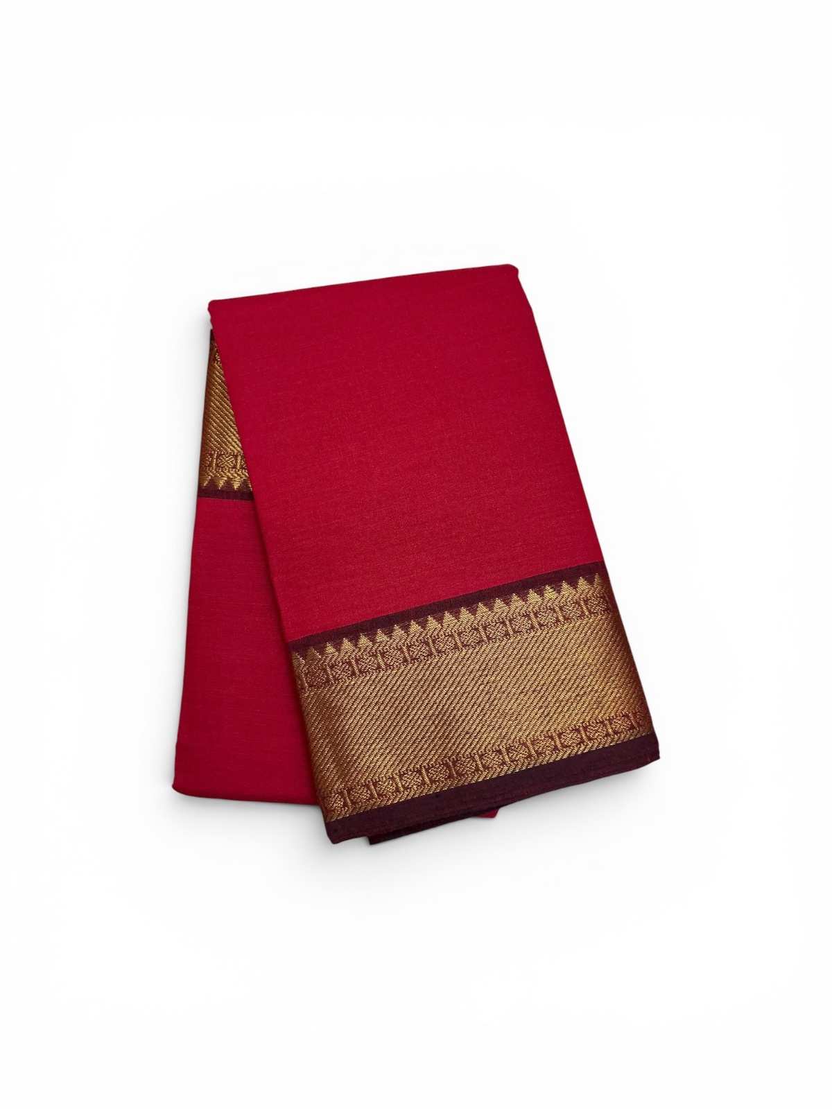 Bharathanatyam Dance Practice Saree Red Zari Border