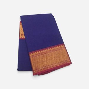 Buy Bharatanatyam Dance Practice Saree Royal Blue With Red Zari Border Online