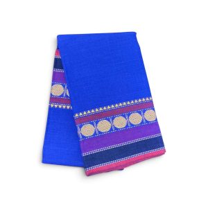 Bharathanatyam Dance Practice Saree Blue Coin Border Online