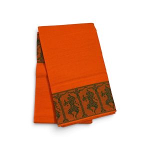 Bharathanatyam Dance Practice  Saree Orange Doll Border Online