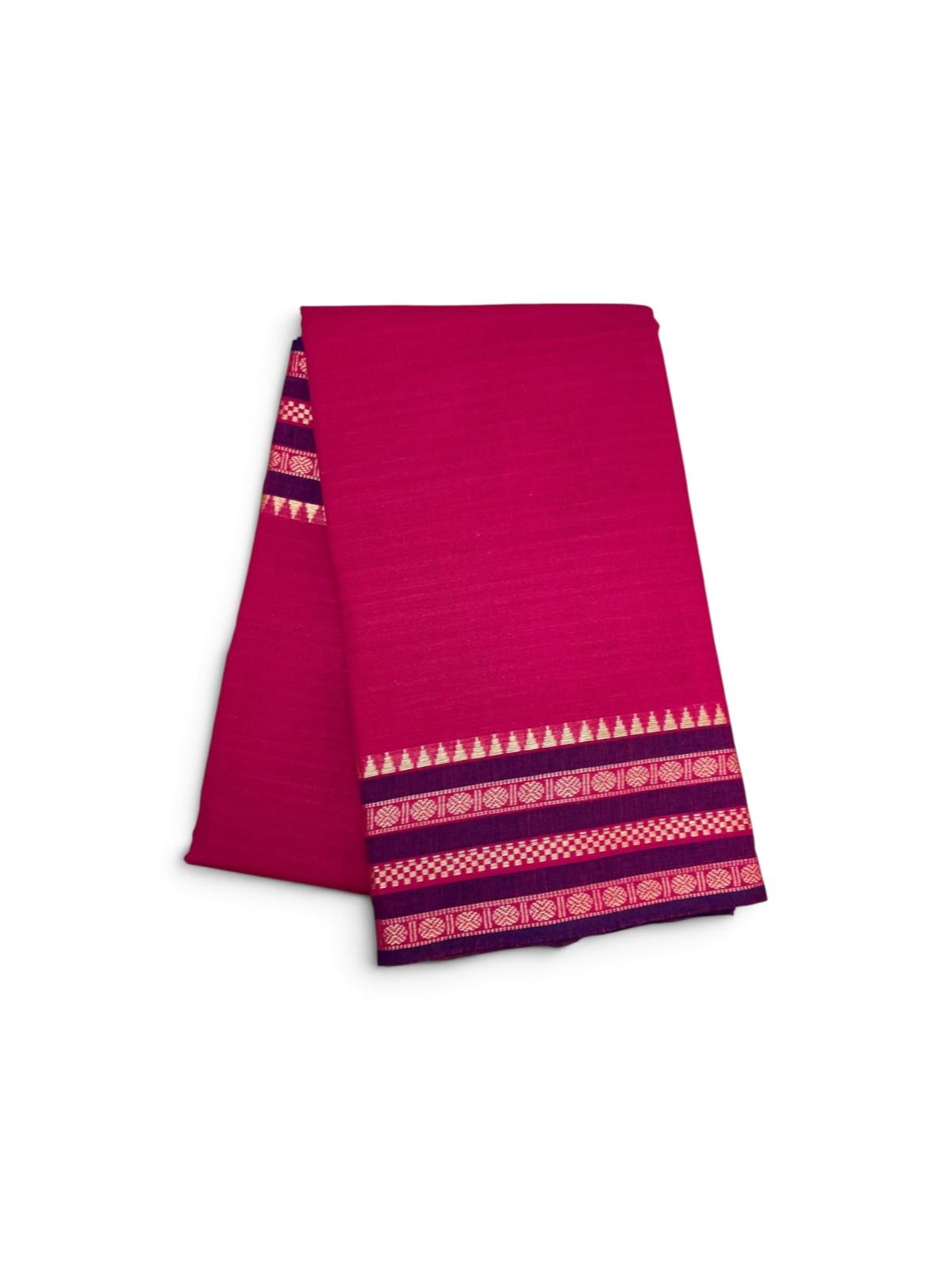 Bharatanatyam Dance Practice Saree-Pink Temple Border