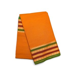 Bharatanatyam Dance Practice Saree Orange Temple Border