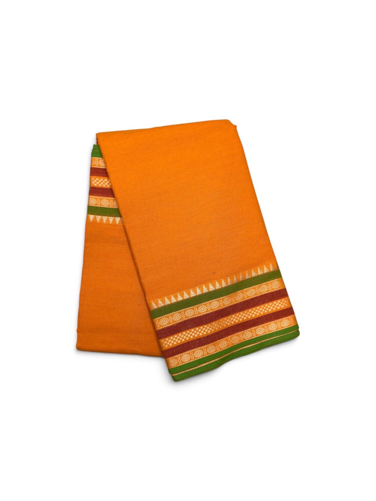 Bharatanatyam Dance Practice Saree Orange Temple Border