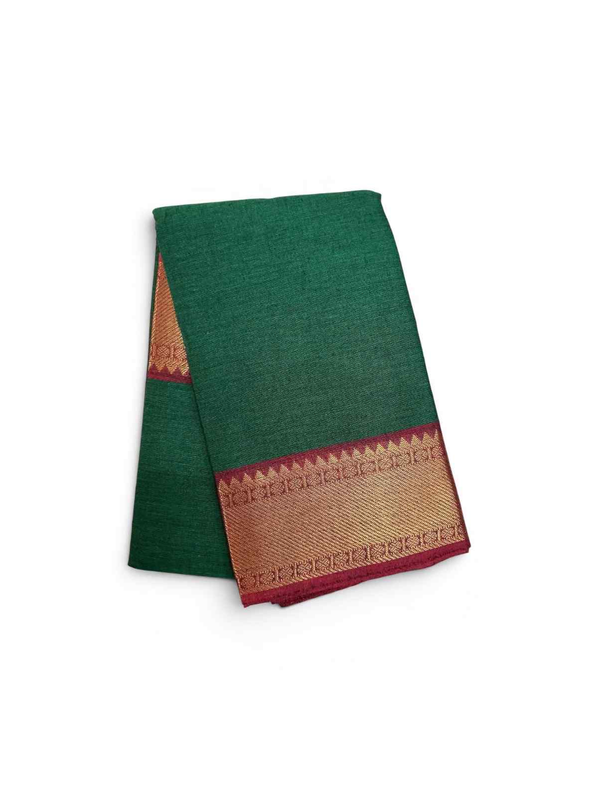 Buy Bharatanatyam Dance Practice Saree Green With Red Zari Border Online