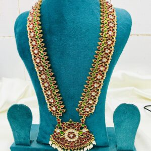 Bharatanatyam Kuchipudi Classical Dance Long Haram Haar Kemp Set