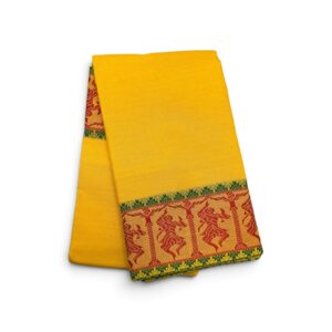 Bharathanatyam Dance Practice Saree Lemon yellow Doll Border Online